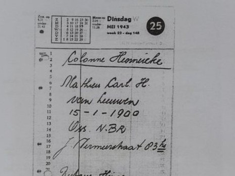 אחד המסמכים שמסכמים לכידה והסגרת יהודים בידי משת''פים הולנדים